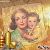 Une mère et son enfant par BBM animált GIF