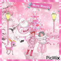 Vintage Christmas in Pink - GIF animé gratuit