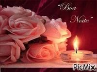 Boa Noite vela rosa - Free animated GIF