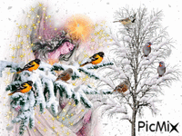 Angel winterwatch in the nature - GIF animate gratis