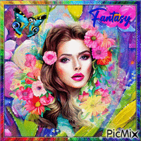 🌷 A floral fantasy creation🌷 GIF animé