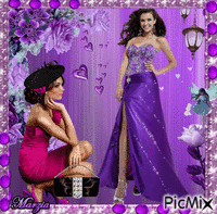 Elegance en pourpre, violet et fushia GIF animé