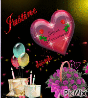 anniversaire Justine - GIF animé gratuit