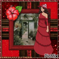 ♥Woman in Red♥ animerad GIF