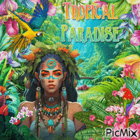 femme tropical - Free animated GIF