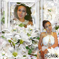 Hạnh Phúc của Tôi trong sắc Hoa trắng tinh khôi Animiertes GIF