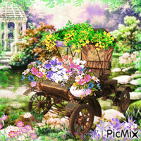 Vintage car with flowers-contest