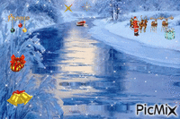 paysage de neige - 無料のアニメーション GIF
