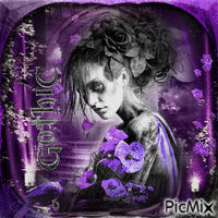 Gothic woman purple
