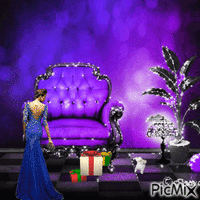 chair purple GIF animé