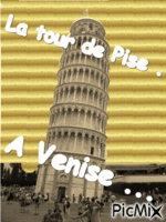 La tour de pise a Venise - GIF animé gratuit