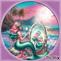 ...mermaid and the sea - GIF animé gratuit