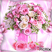 Vase avec des roses - Nemokamas animacinis gif
