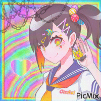 Rainbow girl - GIF animé gratuit