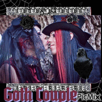 gothic couple animowany gif