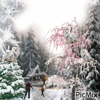 le harfang des neige animovaný GIF