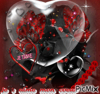 je t aime mon coeur - Zdarma animovaný GIF