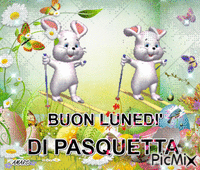 BUON LUNEDI' DI PASQUETTA анимированный гифка