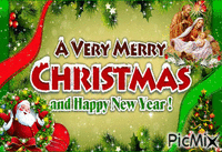 Merry Christmas and Happy New Year! Joyeux Noël et Bonne année! - Animovaný GIF zadarmo