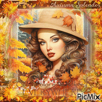 Autumn woman portrait - GIF animé gratuit