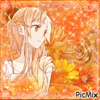 Asuna in Orange - GIF animé gratuit