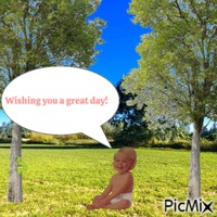 Baby wishing you a great day animált GIF