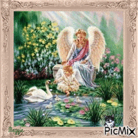 angel with child - Free animated GIF