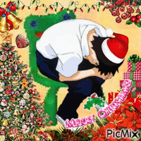 feliz navidad shinji animovaný GIF