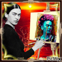 Frida painting Frida animasyonlu GIF