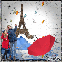 balade tour Eiffel GIF animasi