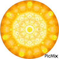 Mandala of Gold and Inner Star - Free animated GIF