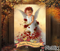 happy thanksgiving angel - Free animated GIF