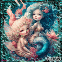 Sirene mermaids fantasy laurachan - GIF animé gratuit