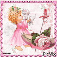 Angels-roses-cats Animiertes GIF