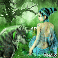Green Wolf - GIF animé gratuit