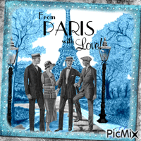 Couple rétro dans Paris