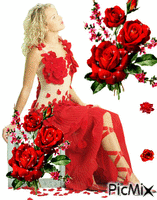 roses rouges - GIF animado grátis