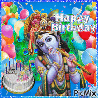 Happy Birthday Krishna - Zdarma animovaný GIF