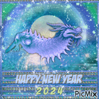 Happy New Year 2024 animasyonlu GIF