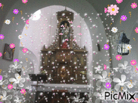snow chapel of our Lady of snow - Бесплатный анимированный гифка
