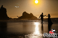 Танец на берегу моря - Gratis animeret GIF