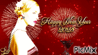I wishing to my friends Happy New Year! - GIF animé gratuit