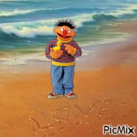 Ernie at the beach - Darmowy animowany GIF