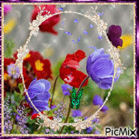 Cuadro de flores анимиран GIF