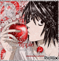 ♥Ryuzaki kissing apple♥ - GIF animé gratuit