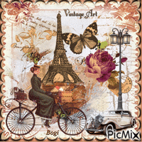 Postcard from old Paris... - Free animated GIF
