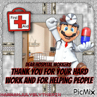 {♦}Dr Mario says to give thanks to Hospital Workers{♦} - GIF animate gratis