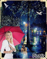 Rainy night GIF animé