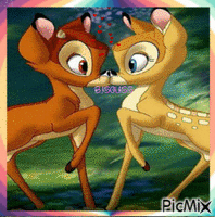 Bisous Bambi Gif Animado