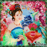 Asiatische Frau - Lebendige Farben - Δωρεάν κινούμενο GIF